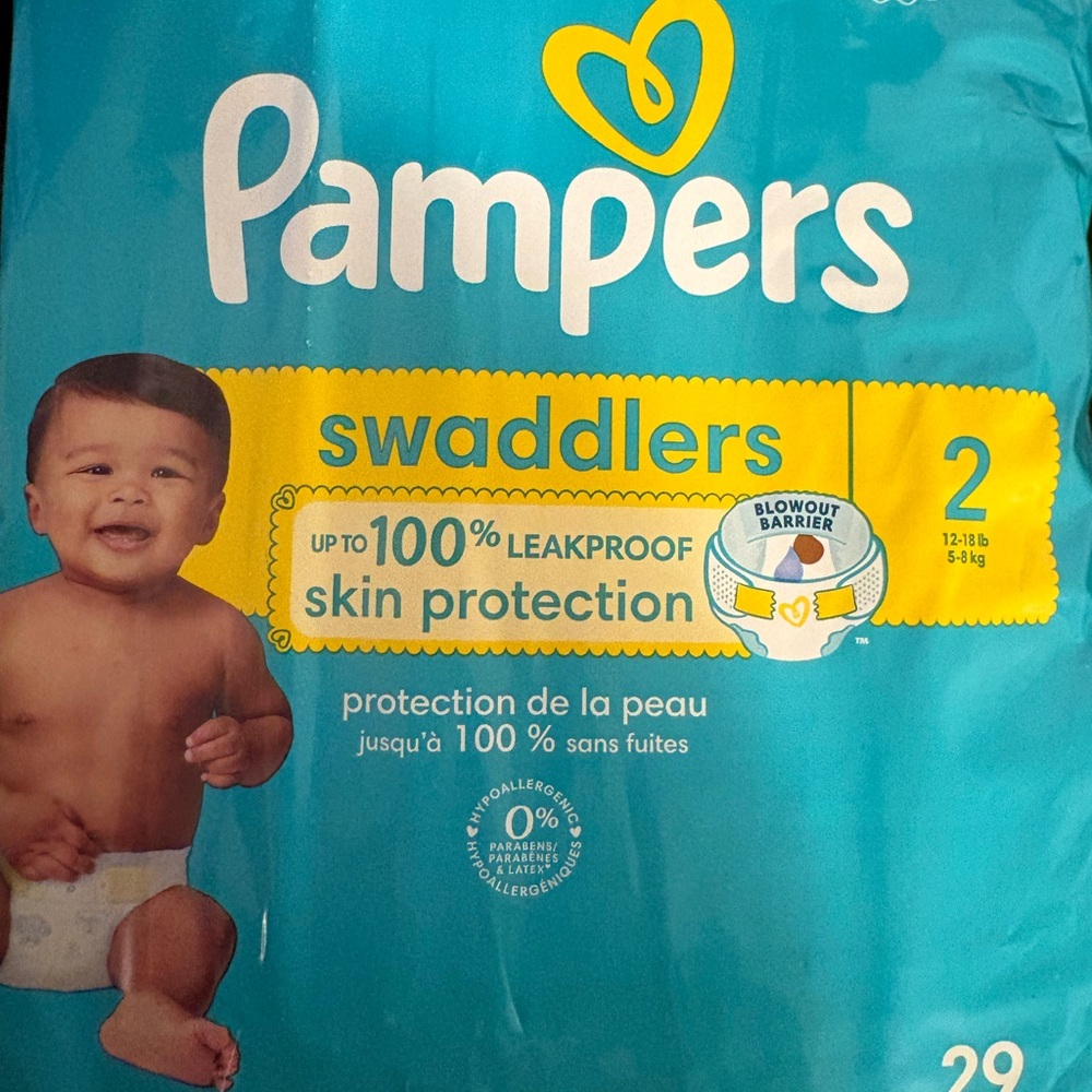 2 packs of Pampers Swaddlers Diapers - Size 2, Blue